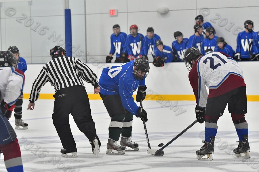 Wheaton College Men\'s Ice Hockey vs Middlesex Community College. - Photo By: KEITH NORDSTROM
